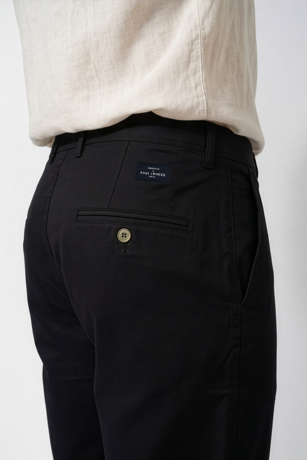Paul Joness Men's Cotton Dobby Chinos Black