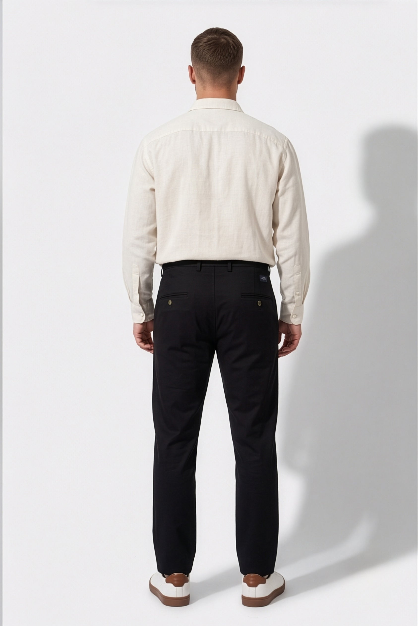 Paul Joness Men's Cotton Dobby Chinos Black