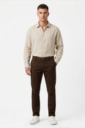 Paul Joness Men's Cotton Dobby Chinos Brown