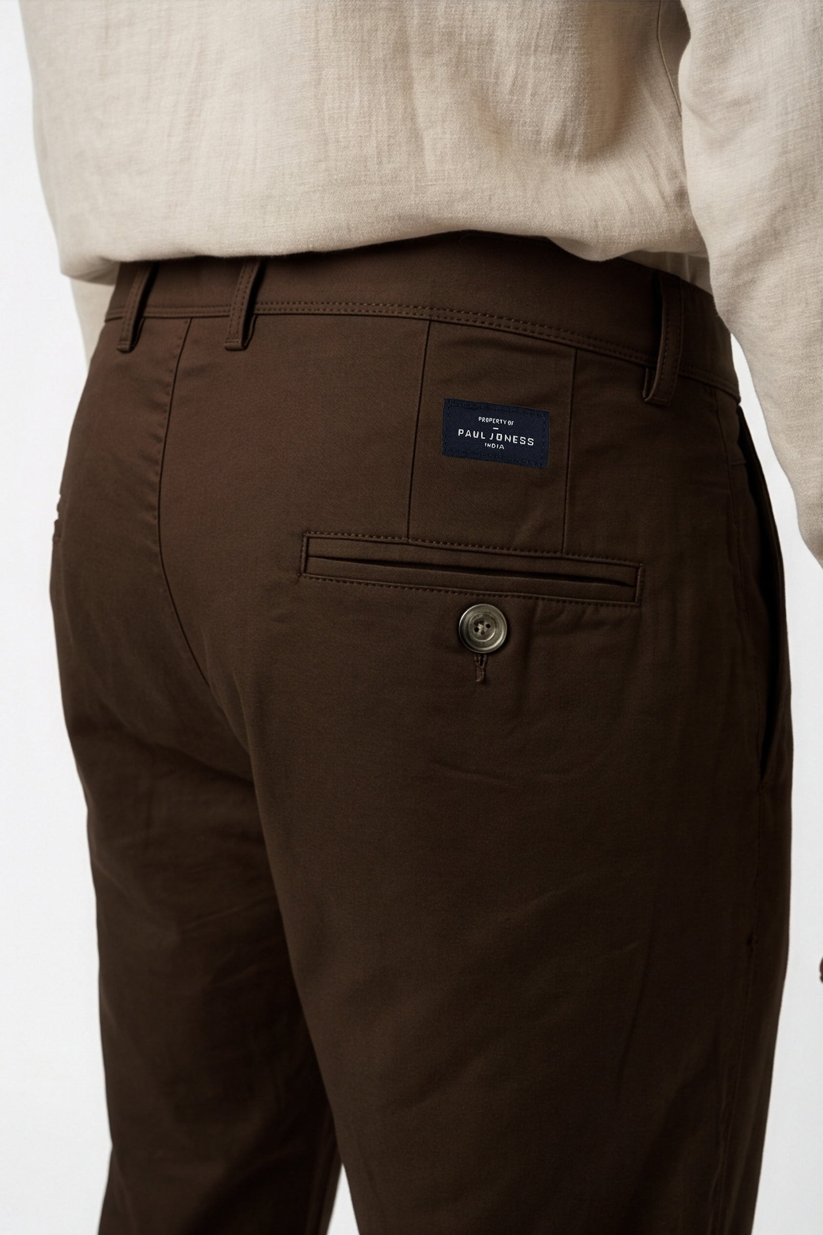 Paul Joness Men's Cotton Dobby Chinos Brown