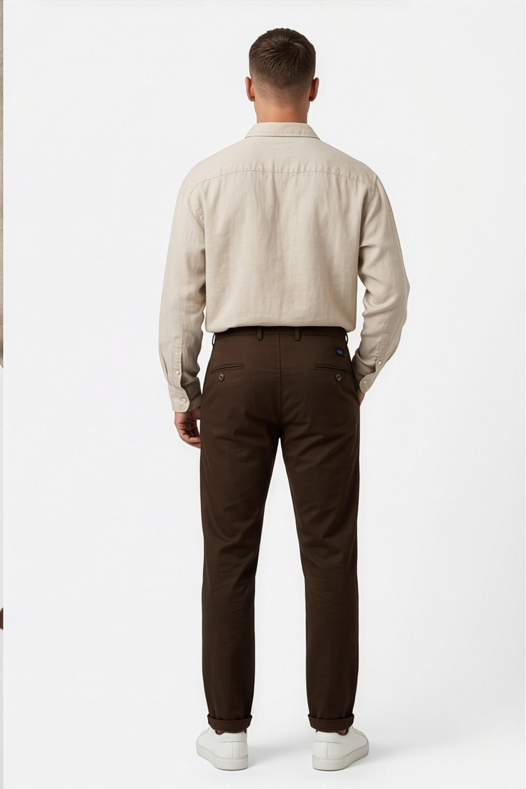 Paul Joness Men's Cotton Dobby Chinos Brown