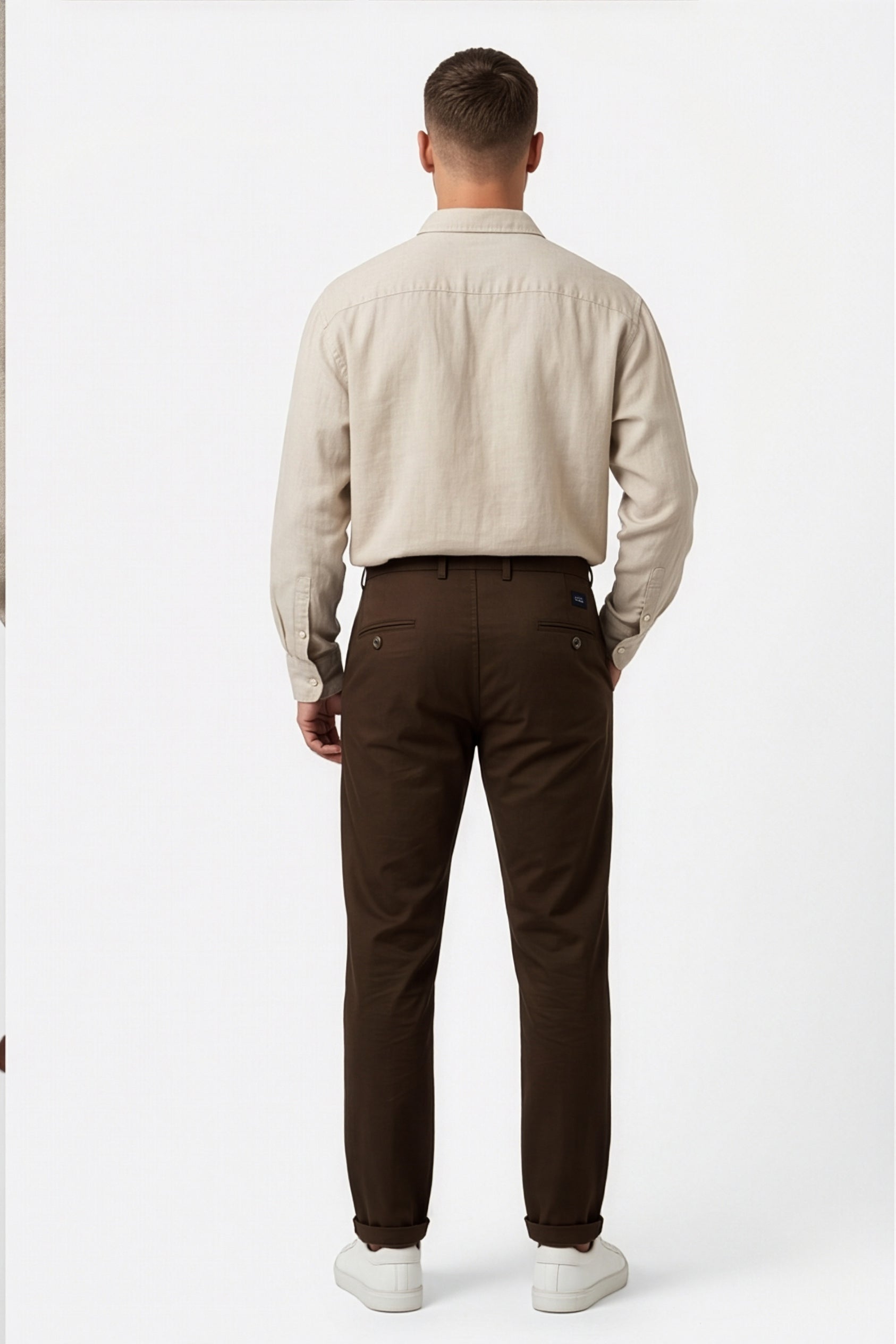 Paul Joness Men's Cotton Dobby Chinos Brown