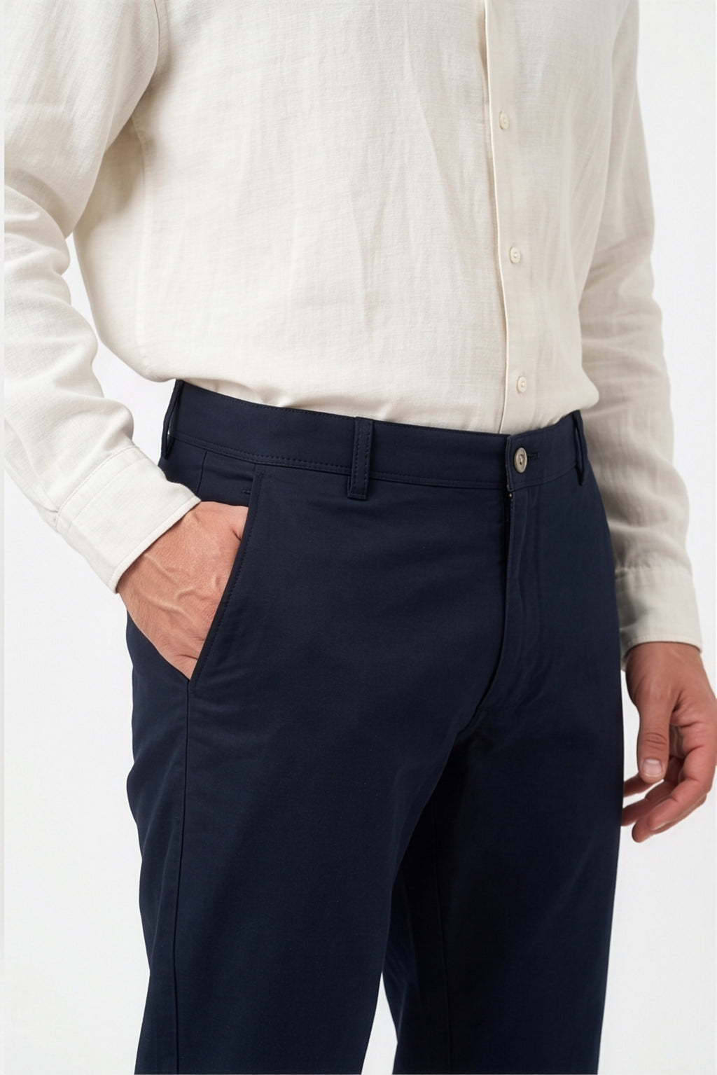 Paul Joness Men's Cotton Dobby Chinos Navy