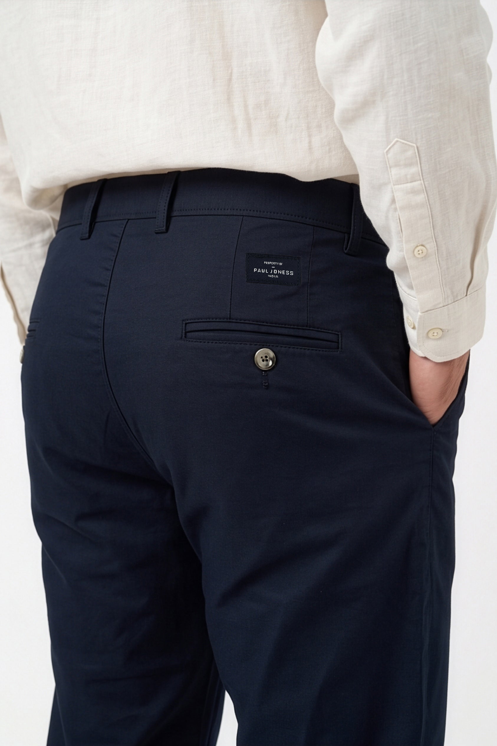 Paul Joness Men's Cotton Dobby Chinos Navy