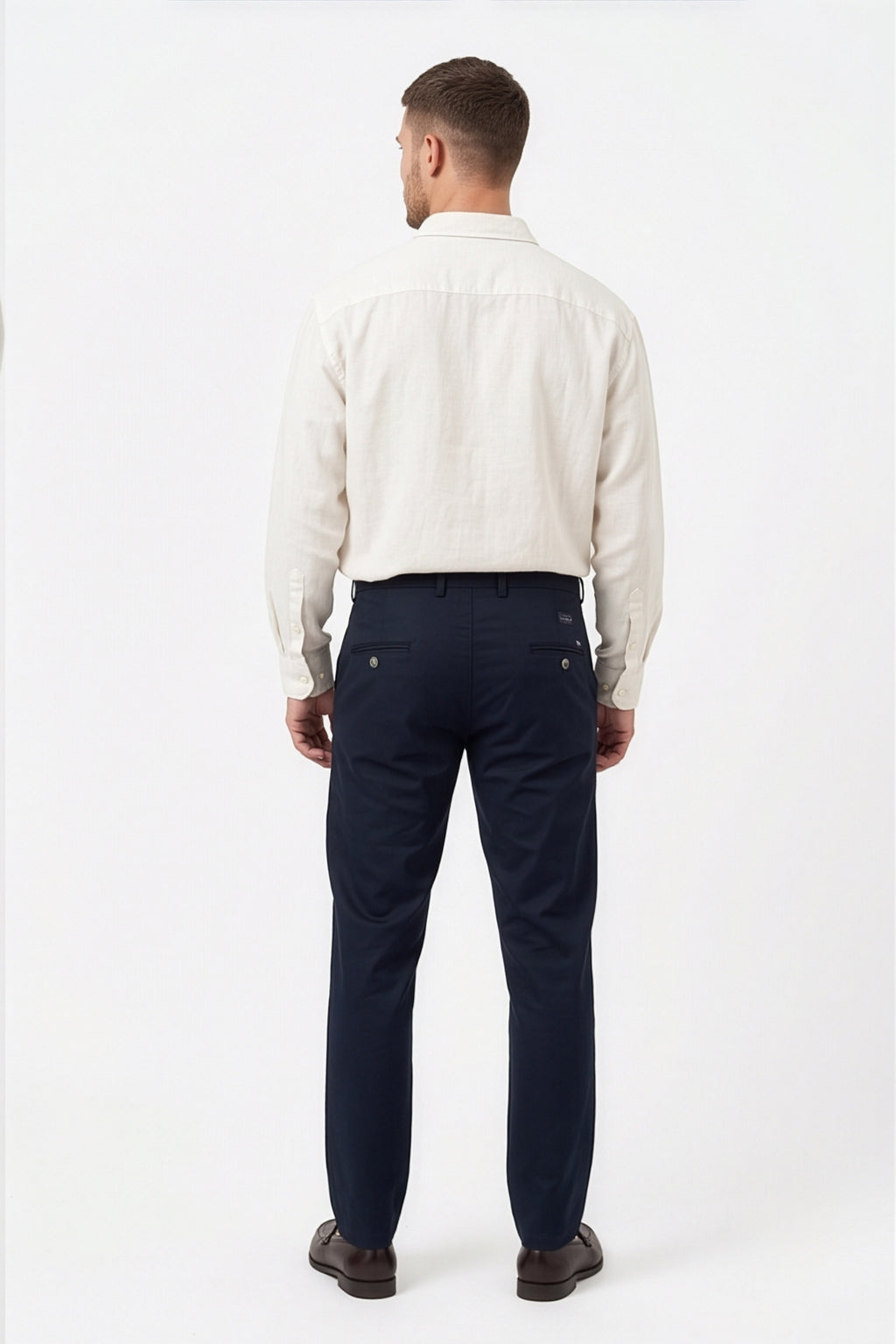 Paul Joness Men's Cotton Dobby Chinos Navy