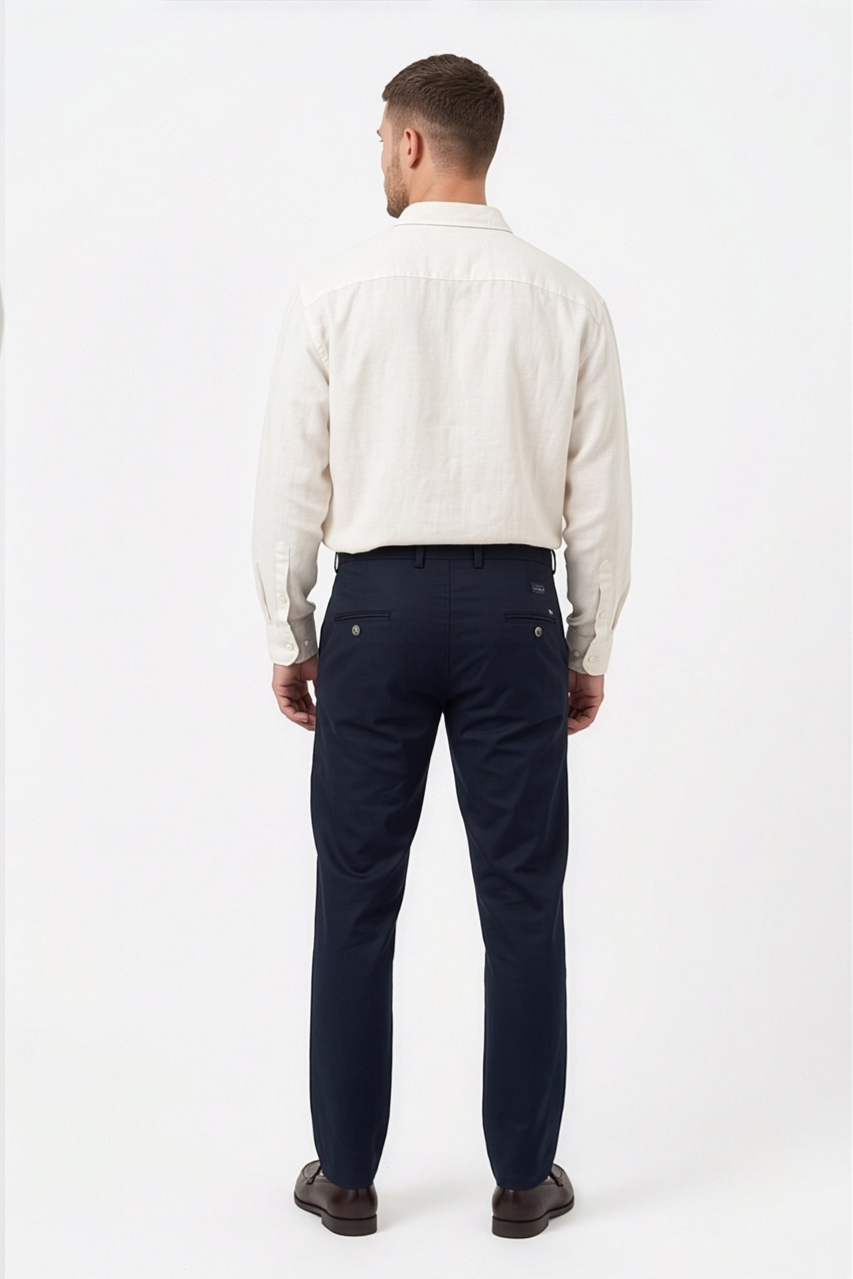 Paul Joness Men's Cotton Dobby Chinos Navy