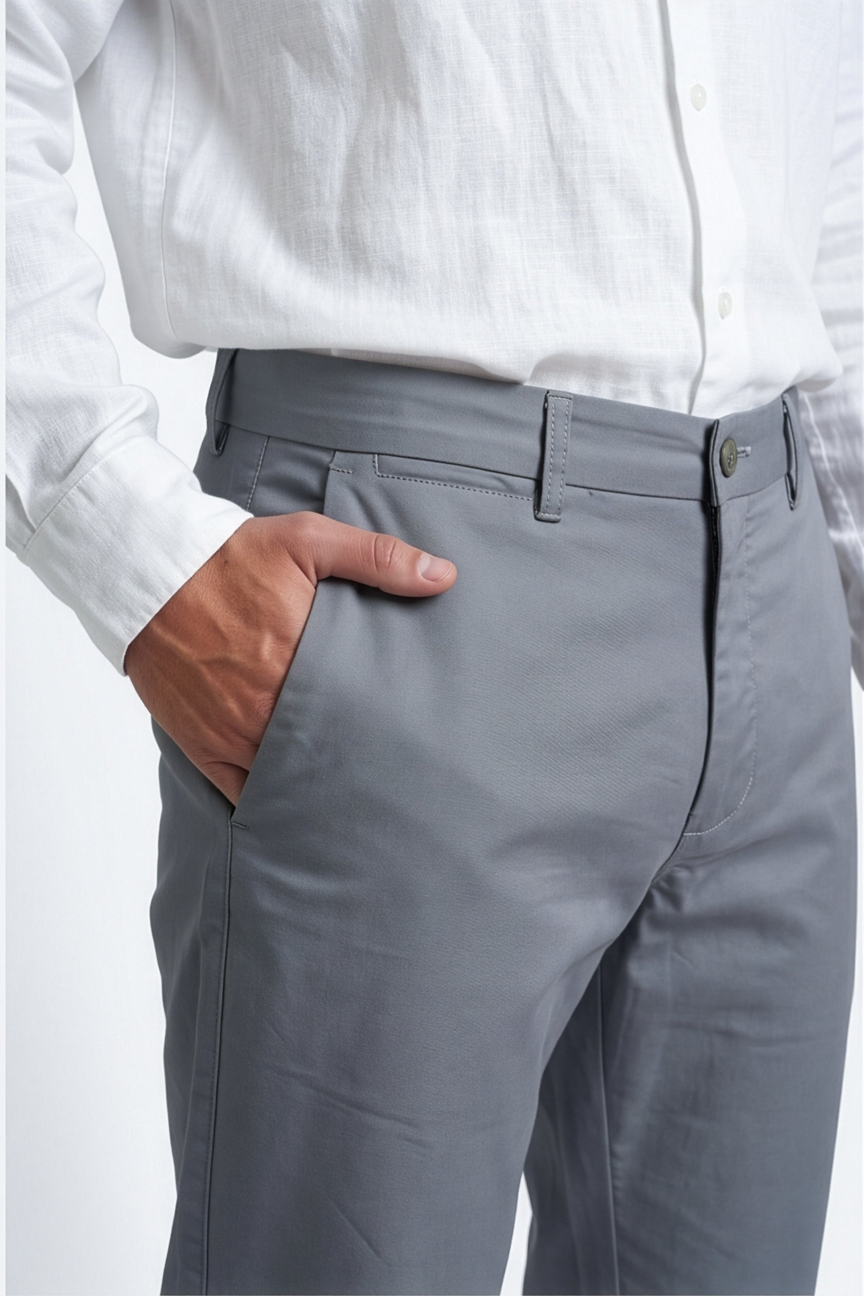 Paul Joness Men's Gap Twill Trouser Steel Blue