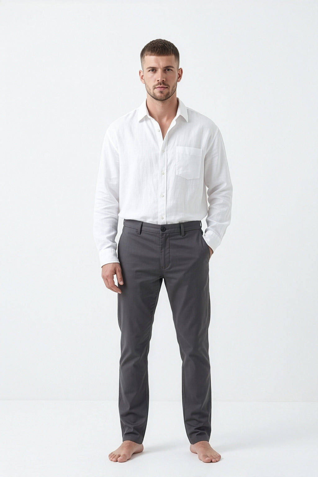 Paul Joness Men's Gap Twill Trouser Charcoal
