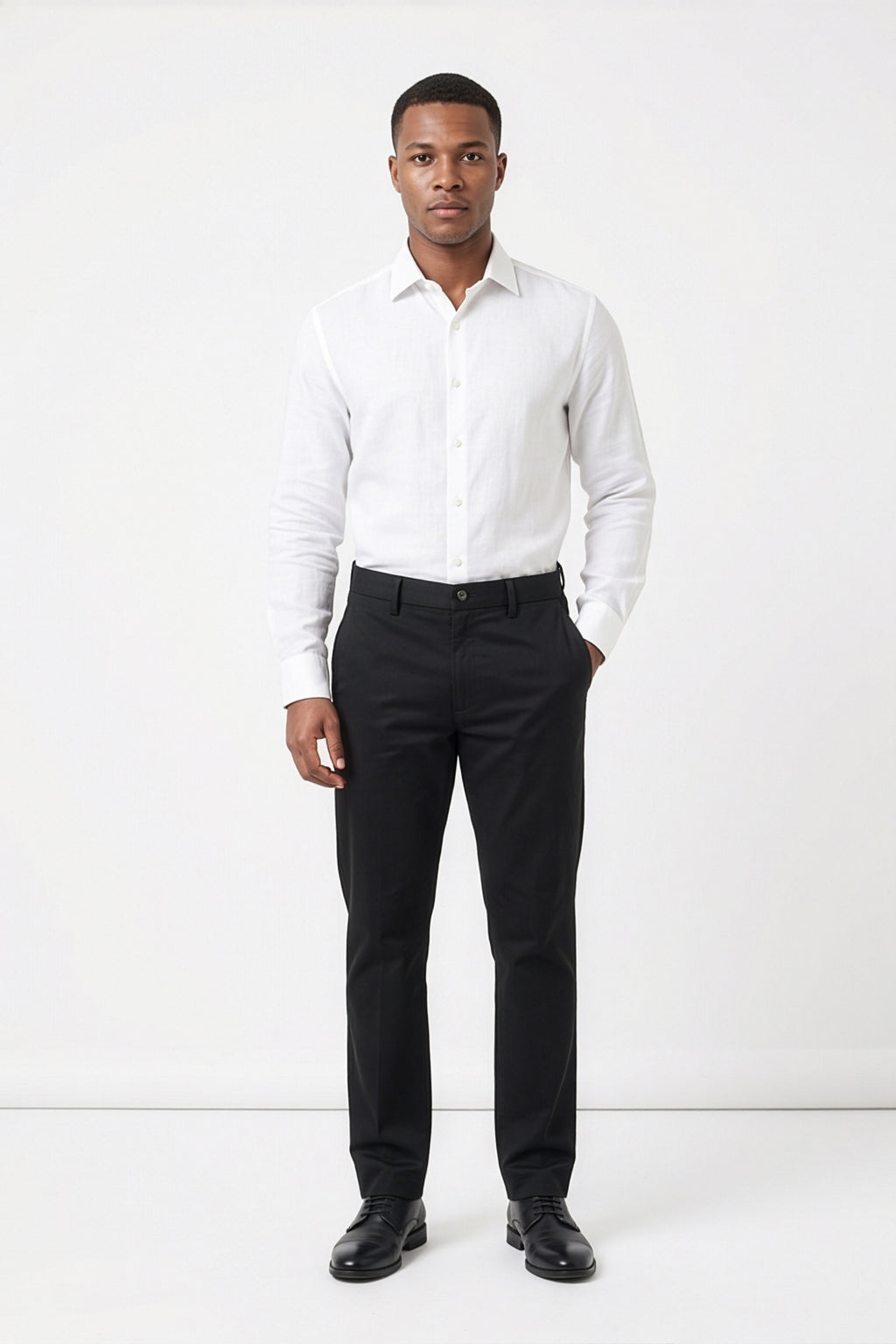 Paul Joness Men's Gap Twill Trouser Black Slim II