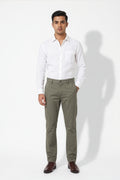 Paul Joness Men's Gap Twill Trouser Army Olive Slim