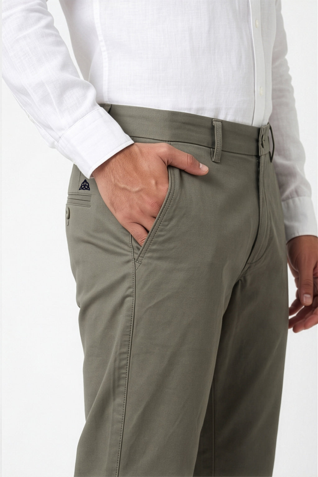 Paul Joness Men's Gap Twill Trouser Army Olive Slim