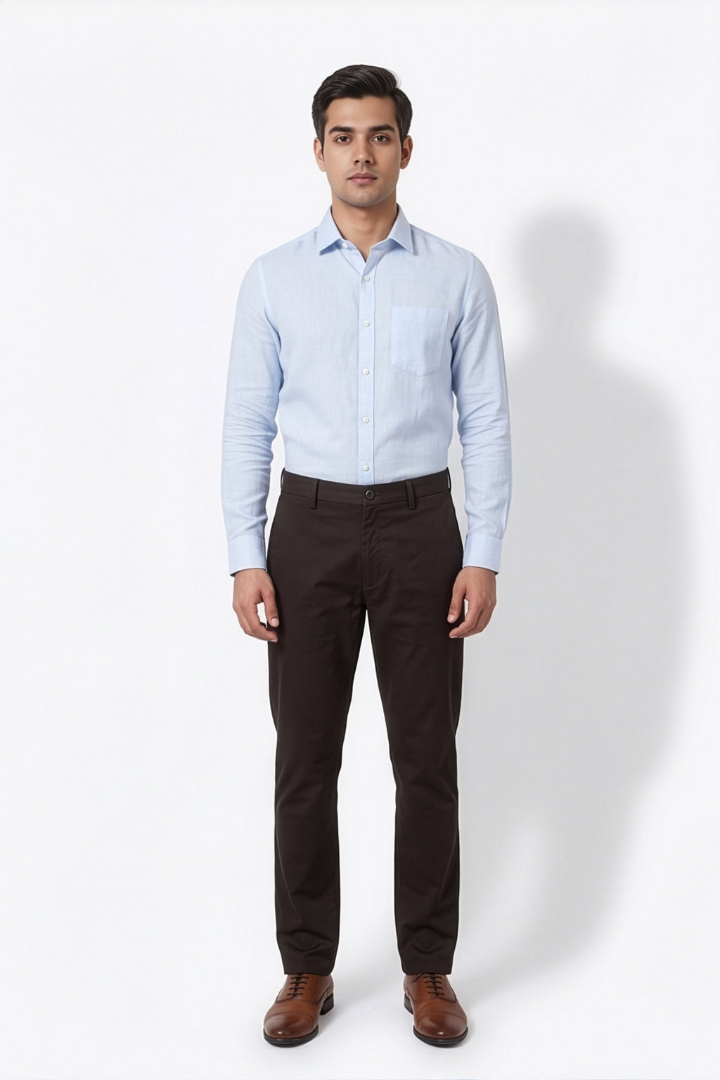 Paul Joness Men's Gap Twill Trouser Dark Brown Slim
