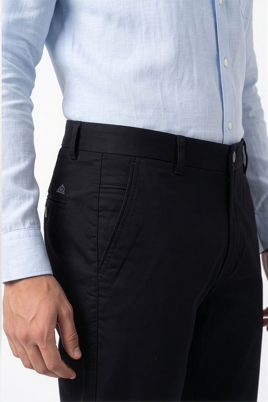 Paul Joness Men's Gap Twill Trouser Black Slim