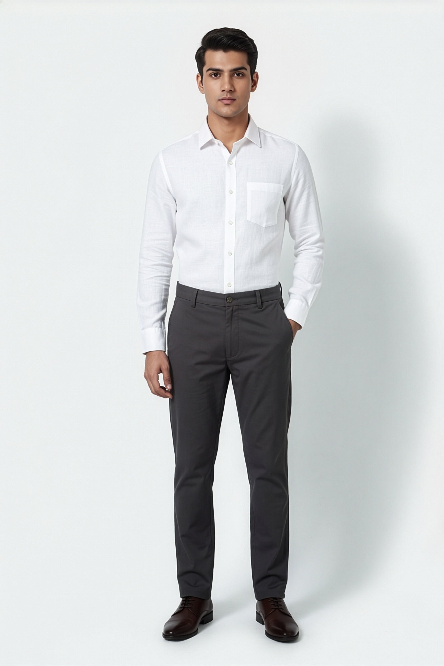 Paul Joness Men's Gap Twill Trouser Charcoal Slim