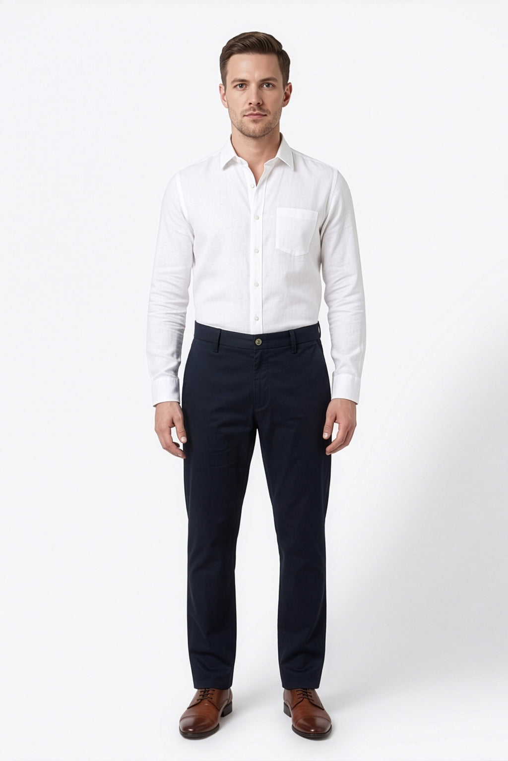 Paul Joness Men's Gap Twill Trouser Navy Slim