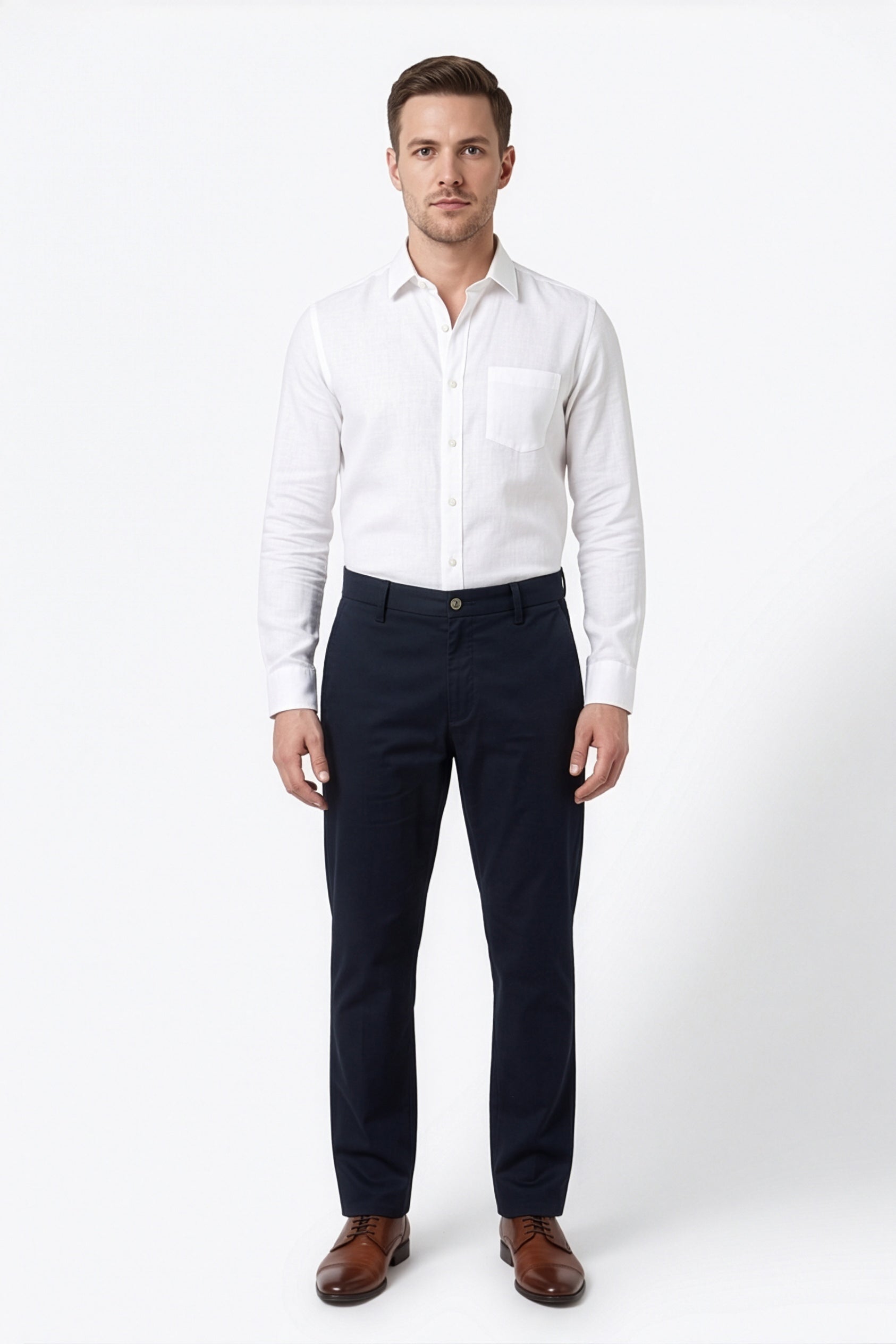 Paul Joness Men's Gap Twill Trouser Navy Slim