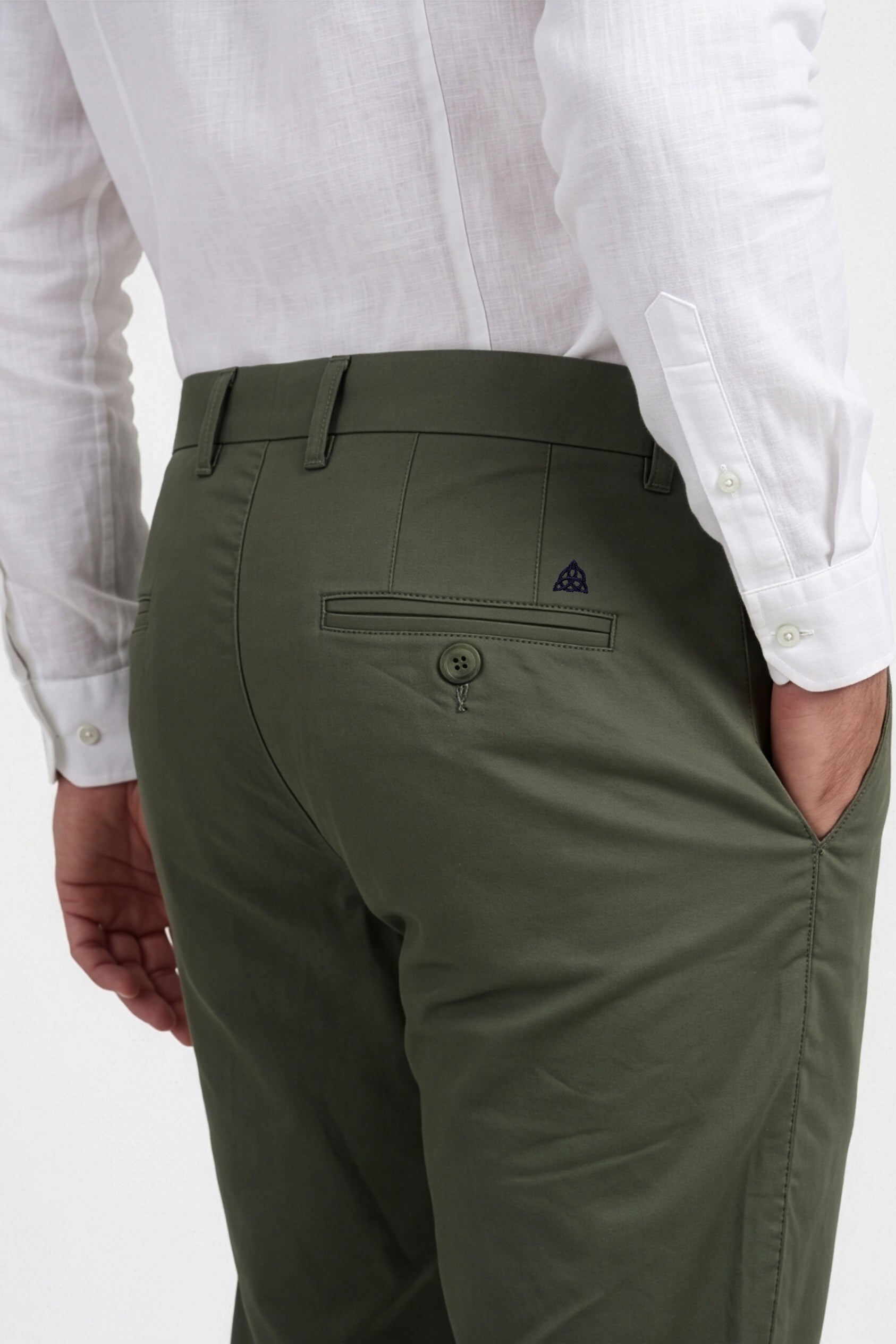 Paul Joness Men's Gap Twill Trouser Olive Slim