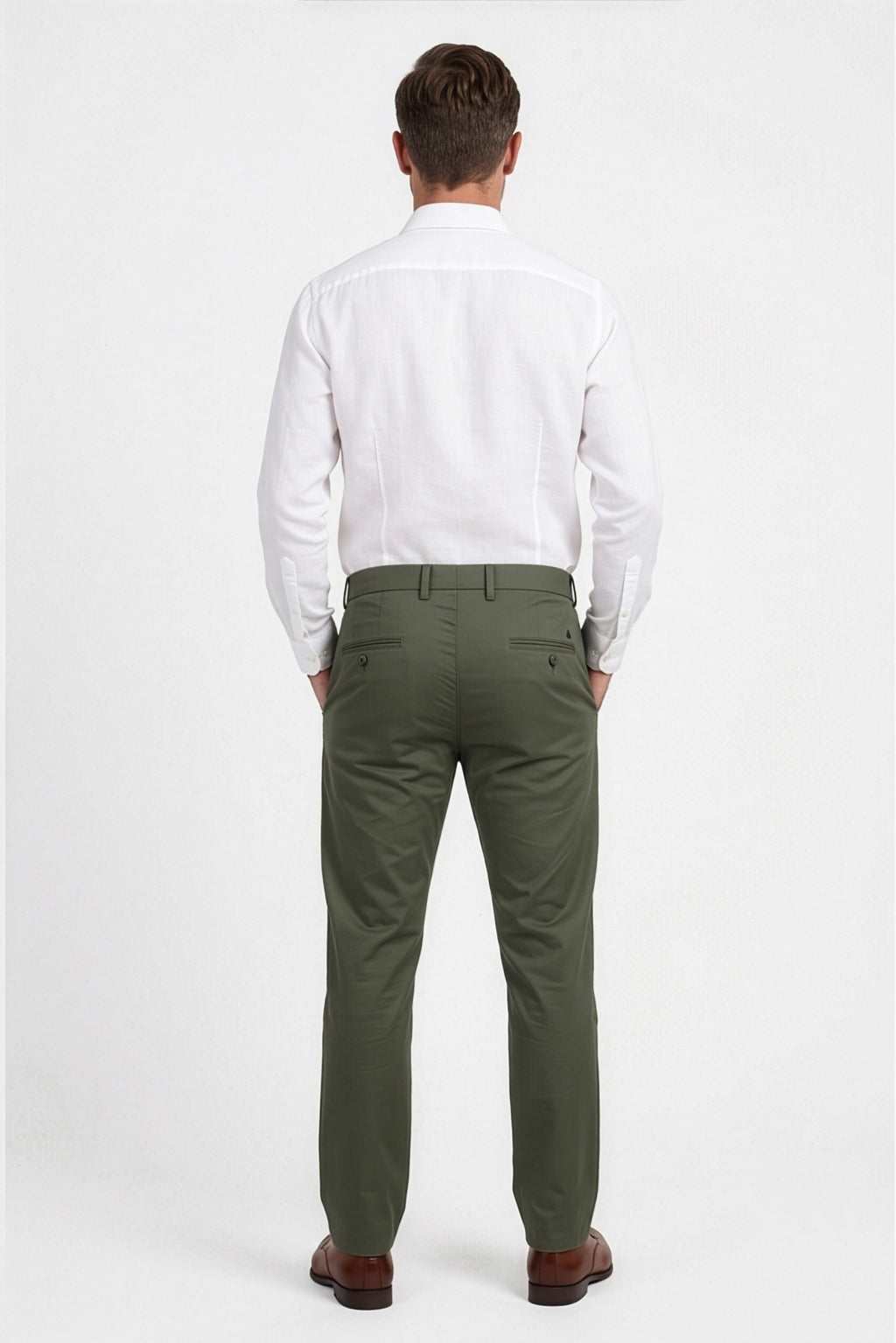 Paul Joness Men's Gap Twill Trouser Olive Slim