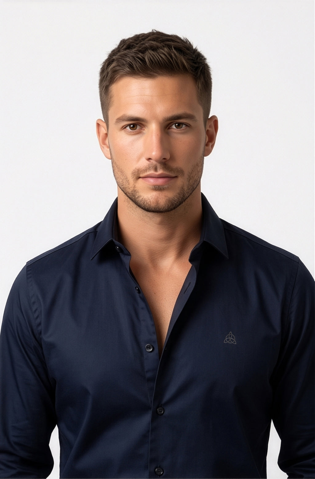 Paul Jones Men's Satin Casual Shirt Navy