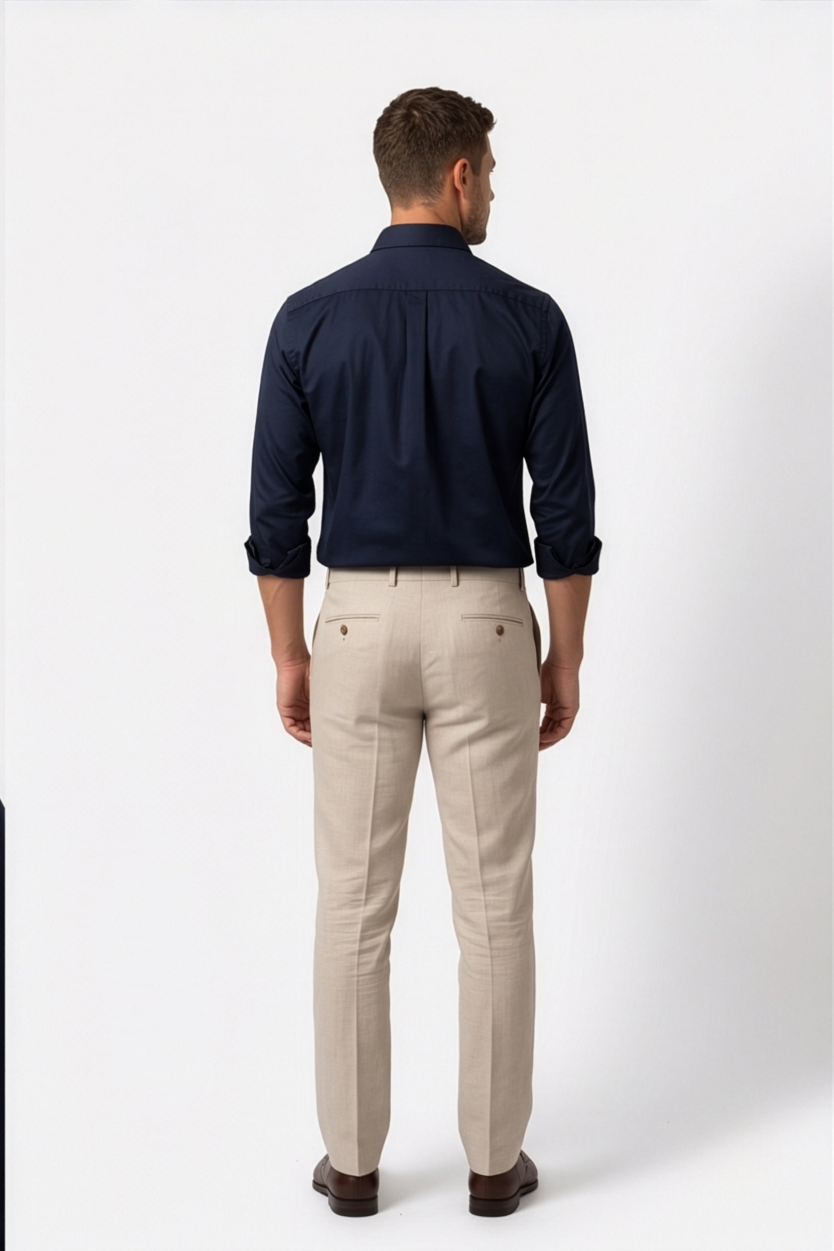 Paul Jones Men's Satin Casual Shirt Navy