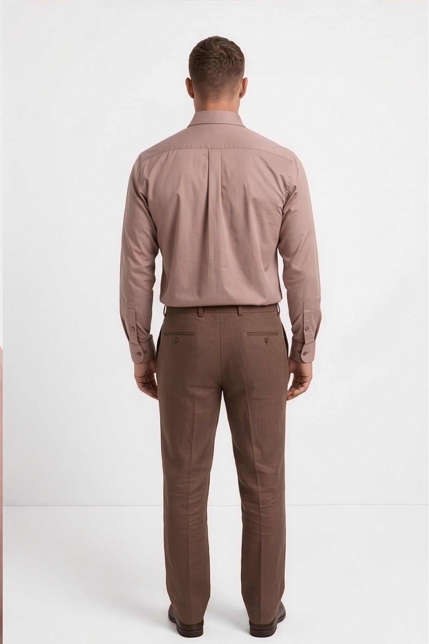 Paul Jones Men's Satin Casual Shirt Mocha