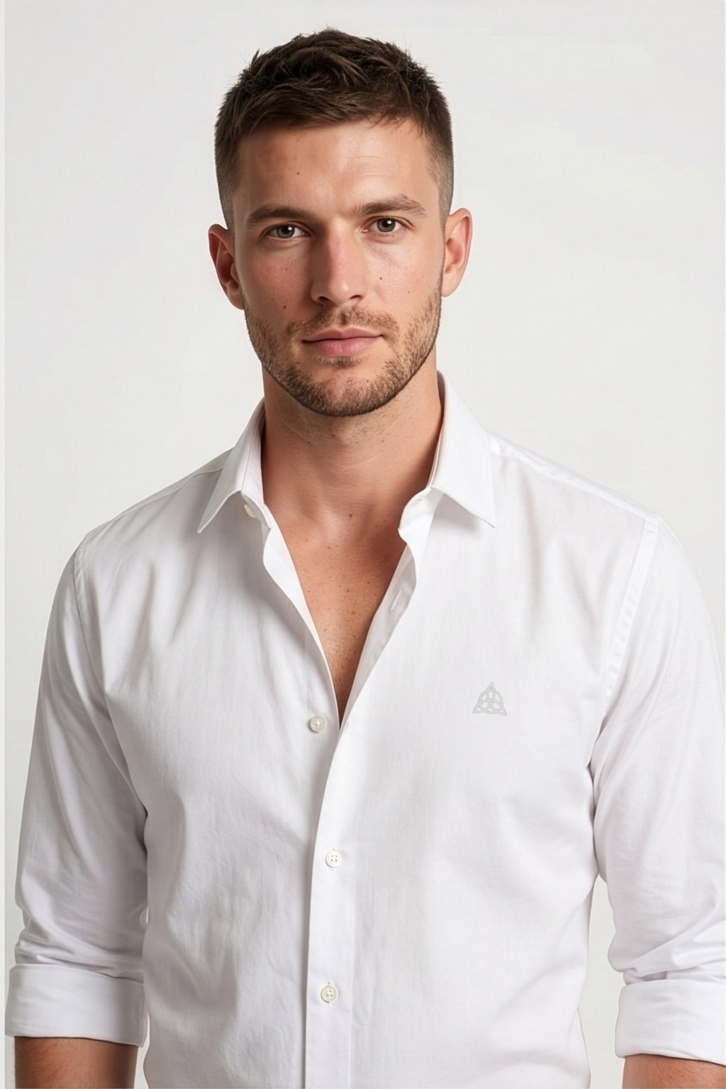 Paul Jones Men's Satin Casual Shirt White