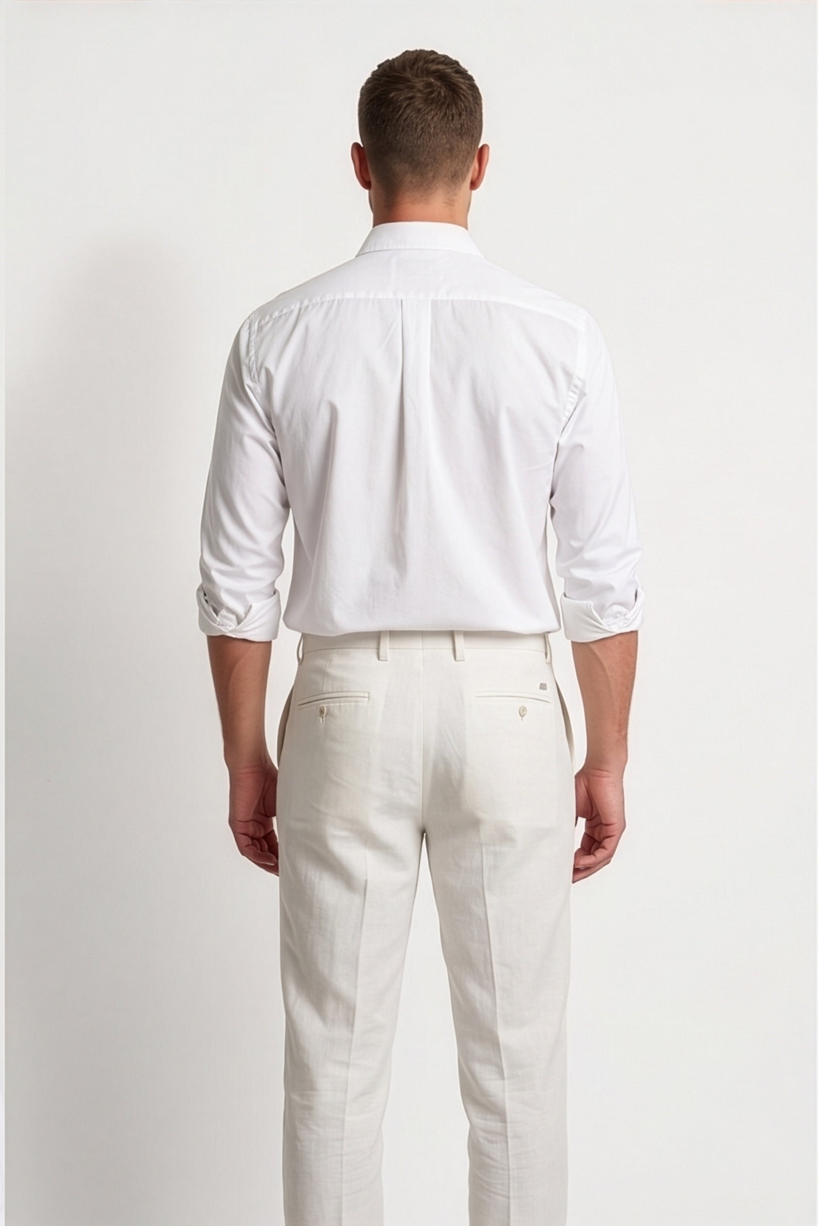 Paul Jones Men's Satin Casual Shirt White