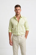 Paul Jones Men's Satin Casual Shirt Lime