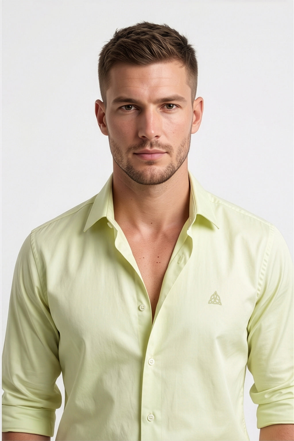 Paul Jones Men's Satin Casual Shirt Lime