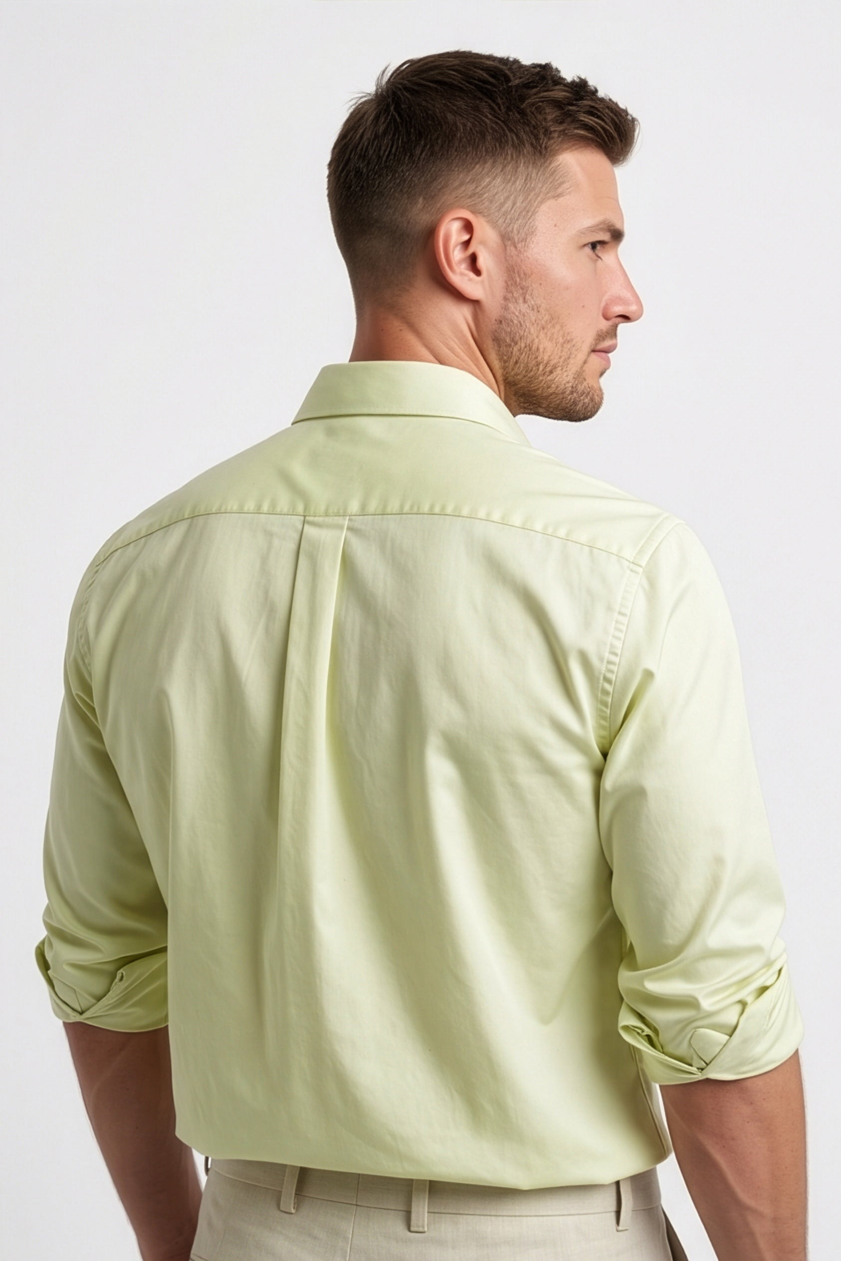 Paul Jones Men's Satin Casual Shirt Lime