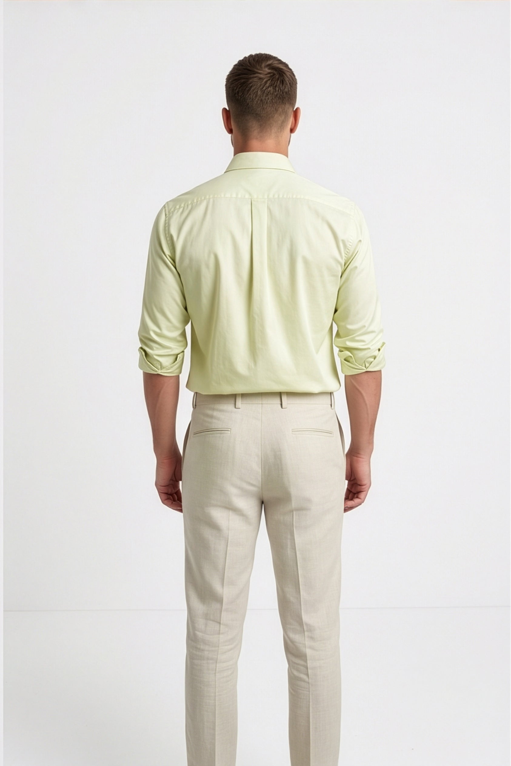 Paul Jones Men's Satin Casual Shirt Lime