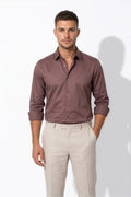 Paul Jones Men's Satin Casual Shirt Mauve