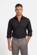 Paul Jones Men's Satin Casual Shirt Black