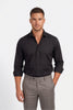 Paul Jones Men's Satin Casual Shirt Black