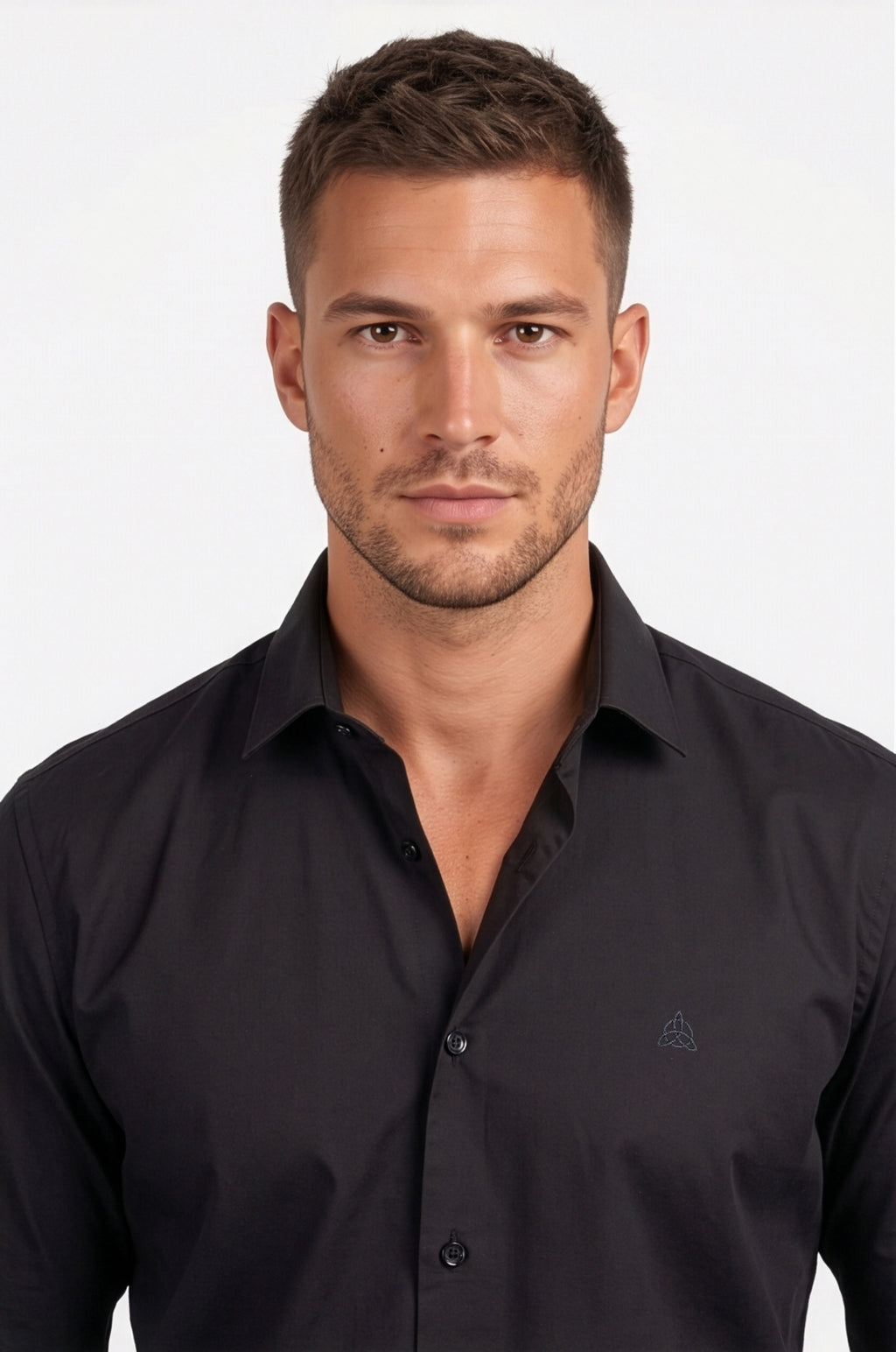 Paul Jones Men's Satin Casual Shirt Black