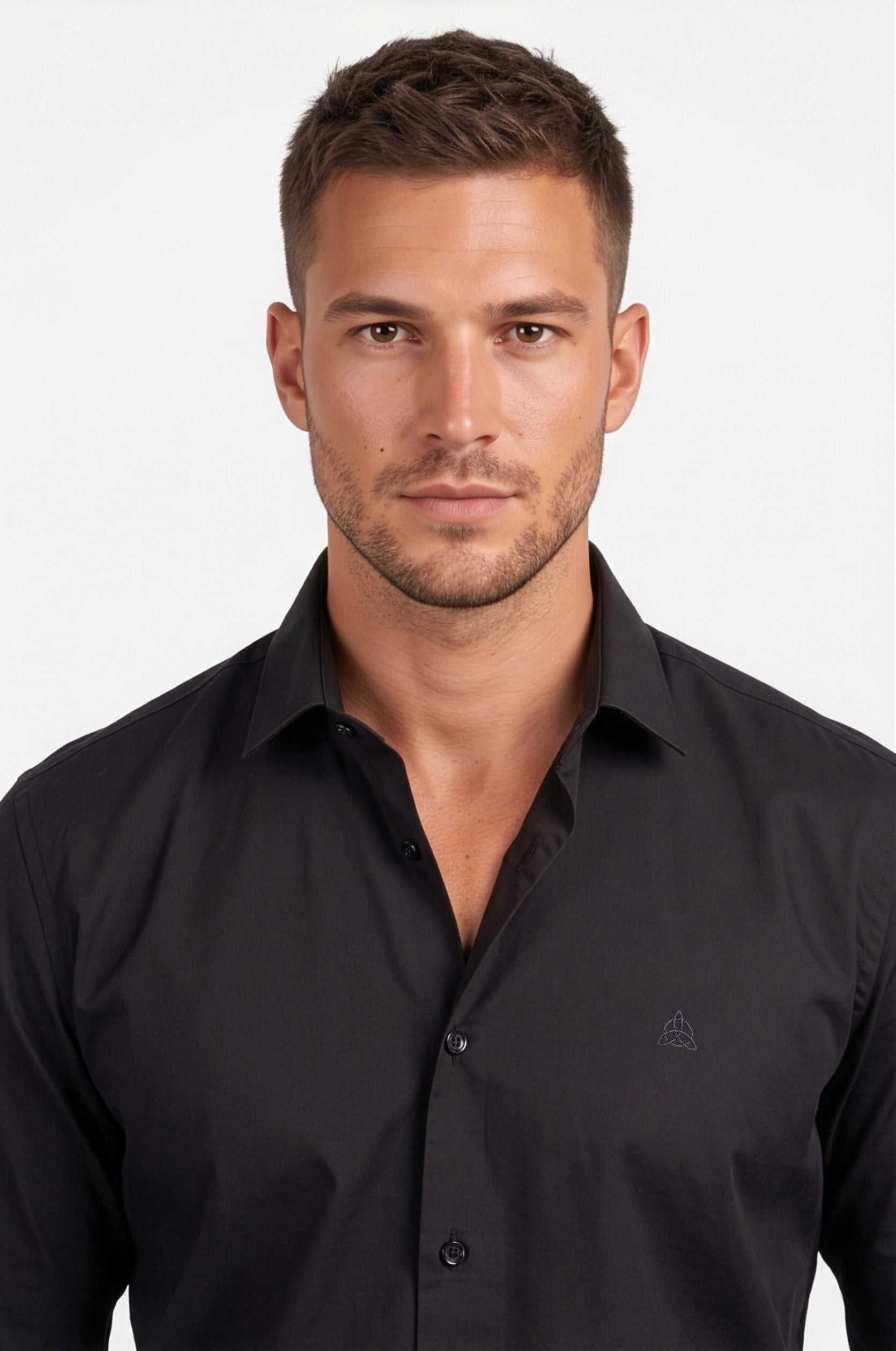 Paul Jones Men's Satin Casual Shirt Black