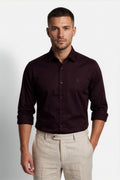 Paul Jones Men's Satin Casual Shirt Burgundy