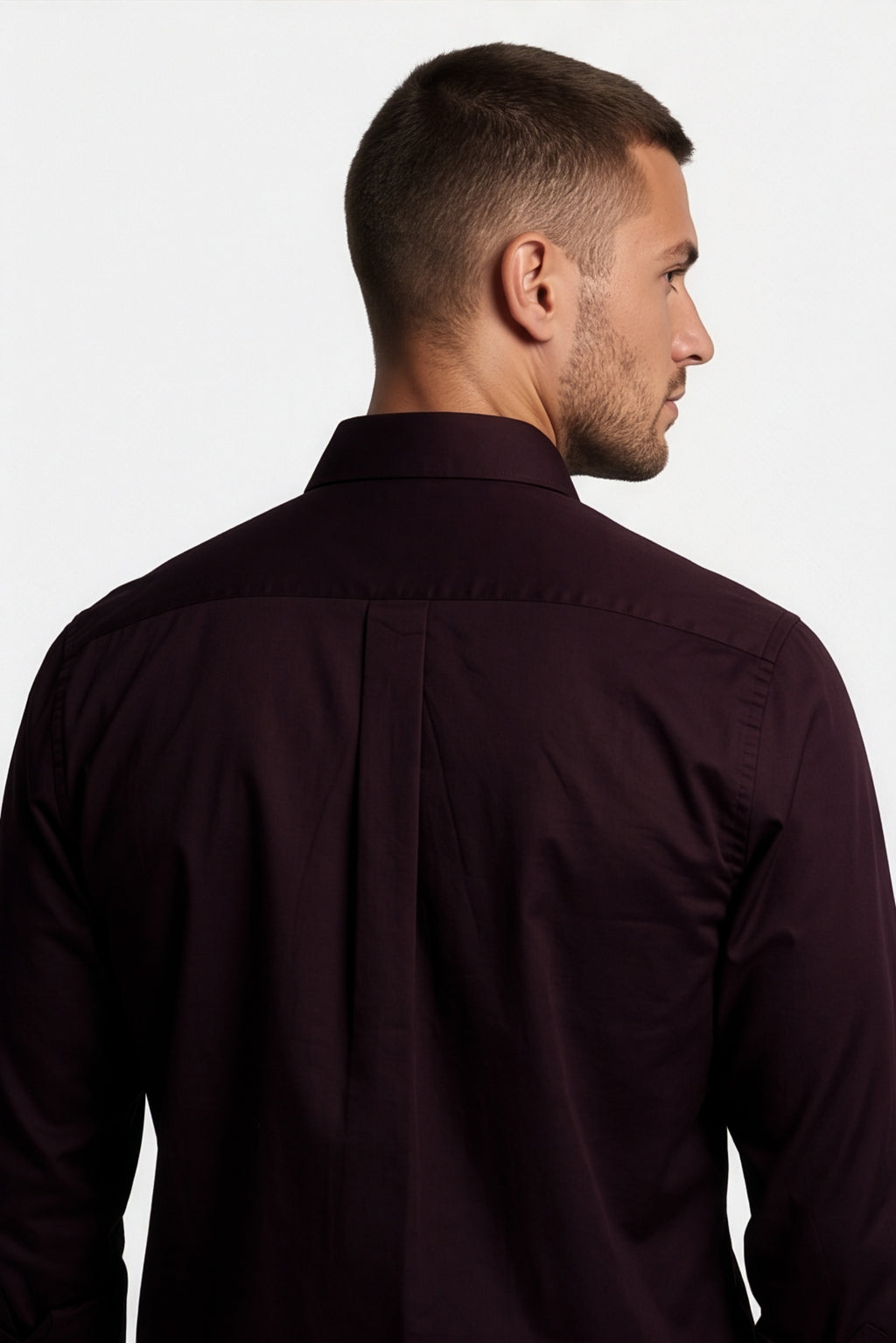 Paul Jones Men's Satin Casual Shirt Burgundy