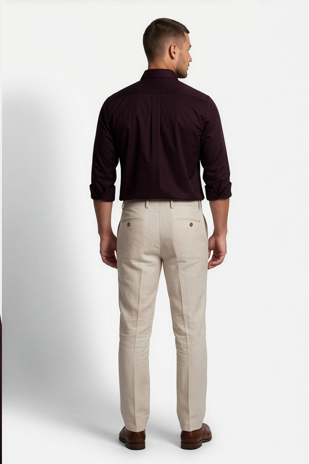 Paul Jones Men's Satin Casual Shirt Burgundy
