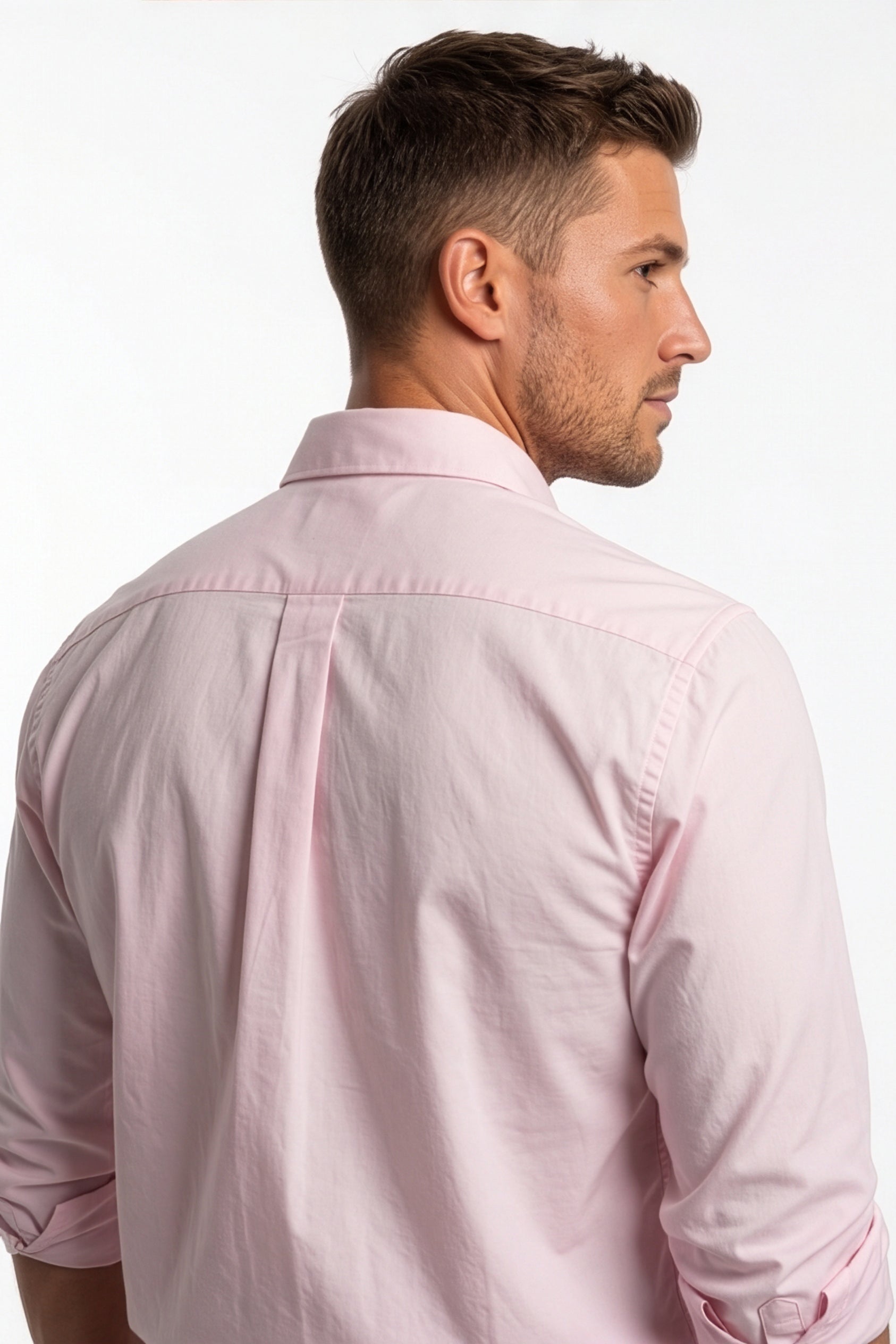 Paul Jones Men's Satin Casual Shirt Baby Pink