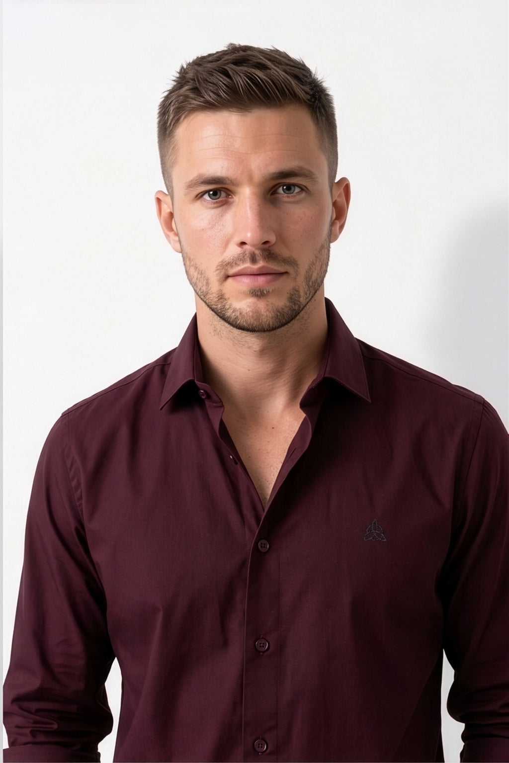 Paul Jones Men's Satin Casual Shirt Wine