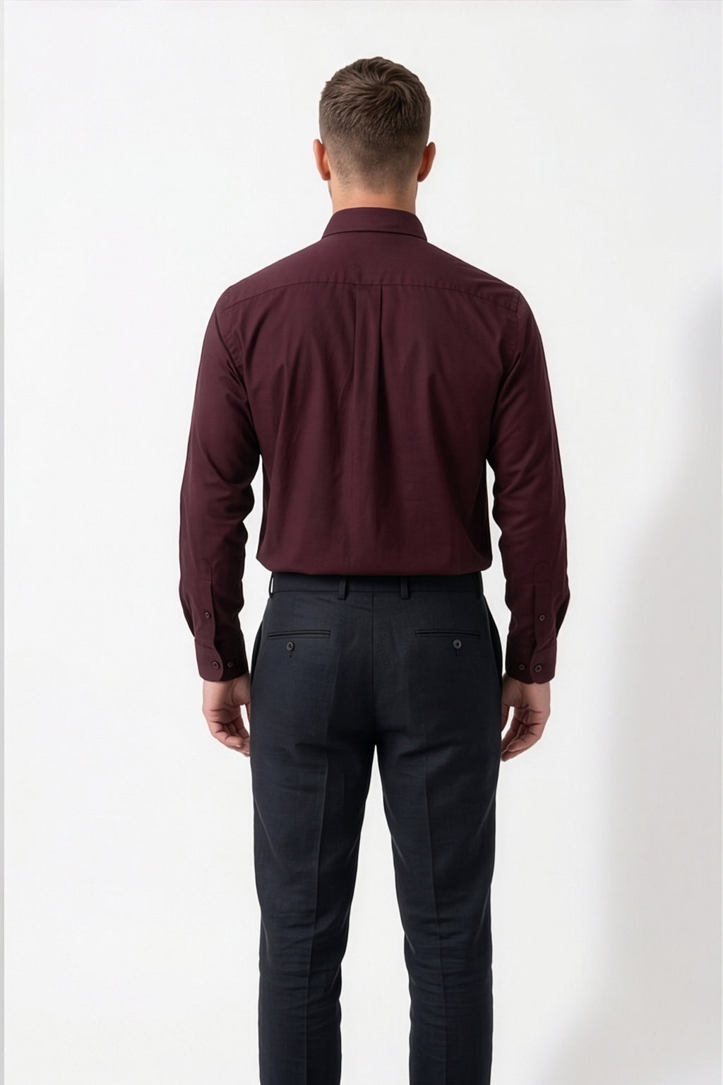 Paul Jones Men's Satin Casual Shirt Wine