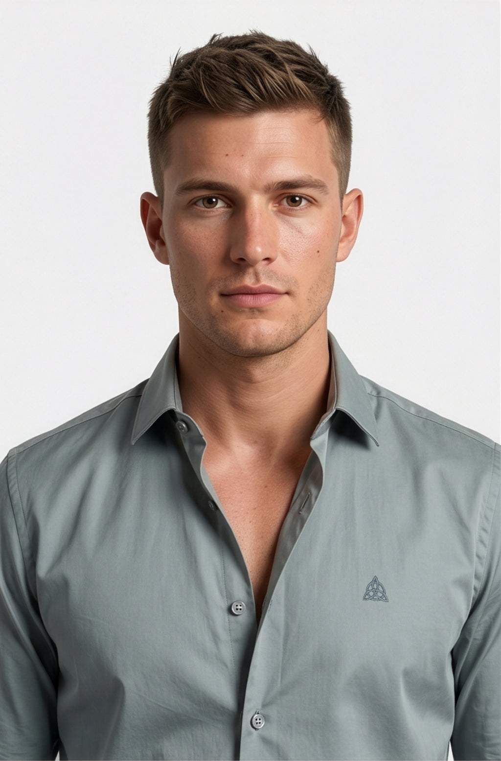 Paul Jones Men's Satin Casual Shirt Slate Grey