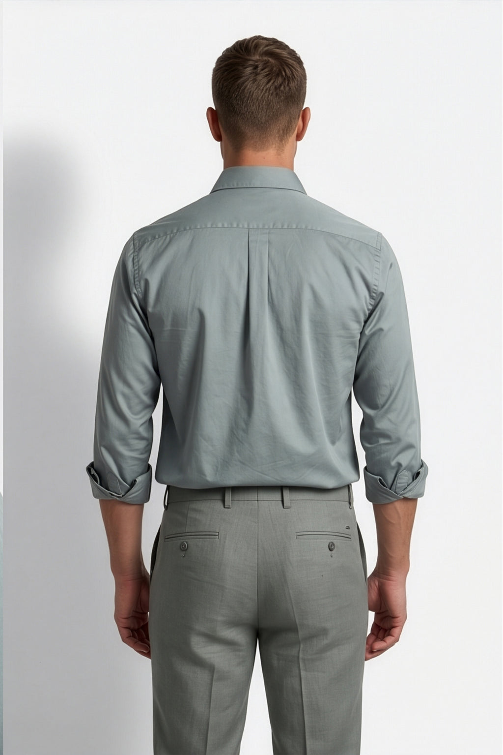 Paul Jones Men's Satin Casual Shirt Slate Grey